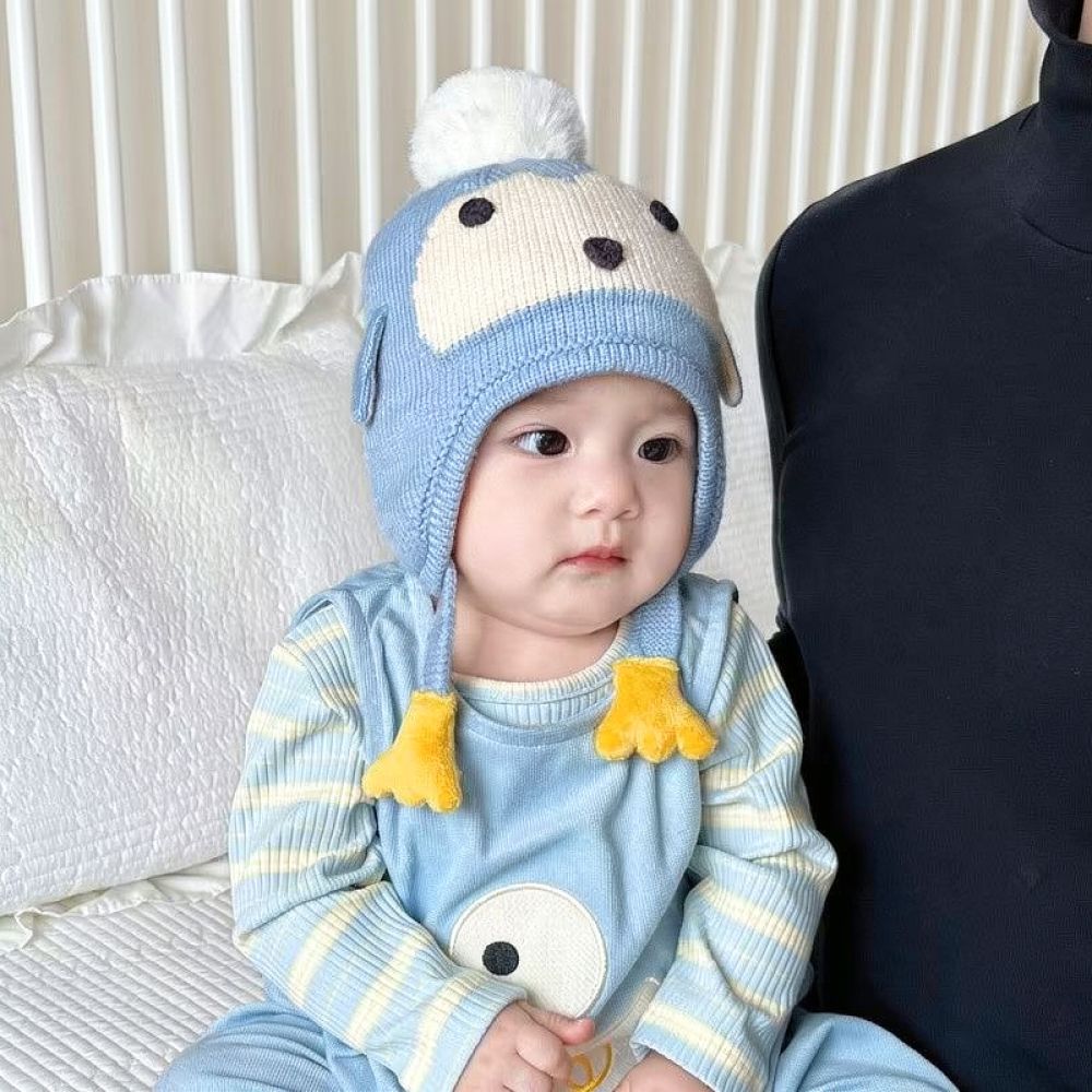 Infant Beanie Hat With Ears - Sevimli Bebek Örgü Kulaklıklı Bere, Kışlık
