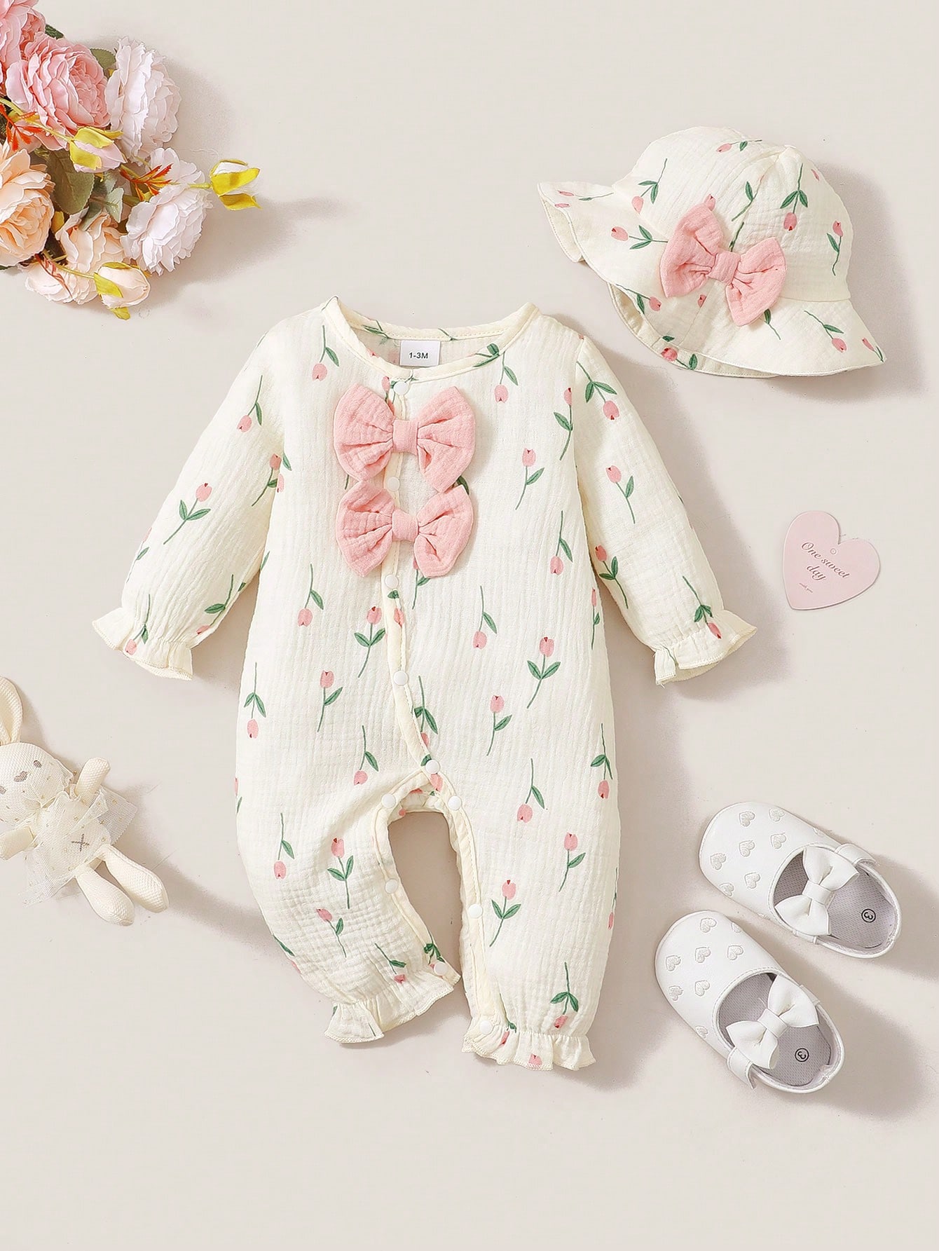 Newborn Baby Girl Romper Floral - Bebek Kız Çocukları İçin İlkbahar ve