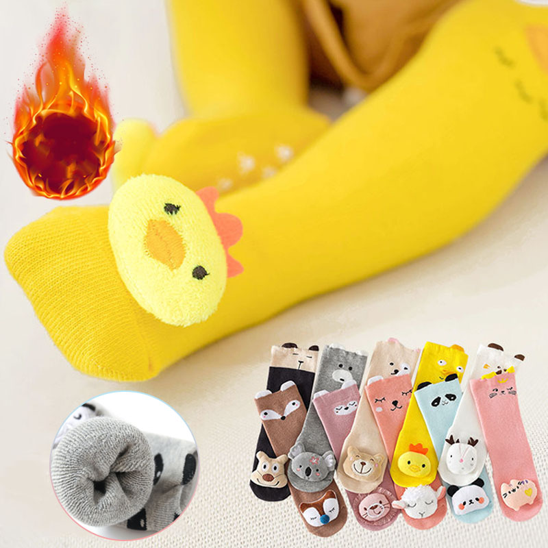 Unisex Baby Socks Non Slip - Kışlık Kalın Pamuklu Çocuk Uzun Çorapları