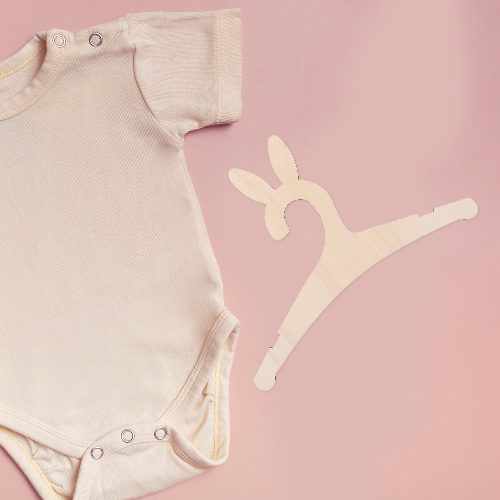 Baby Clothes - Ahşap Bebek Giysi Askıları, 5'li Paket,