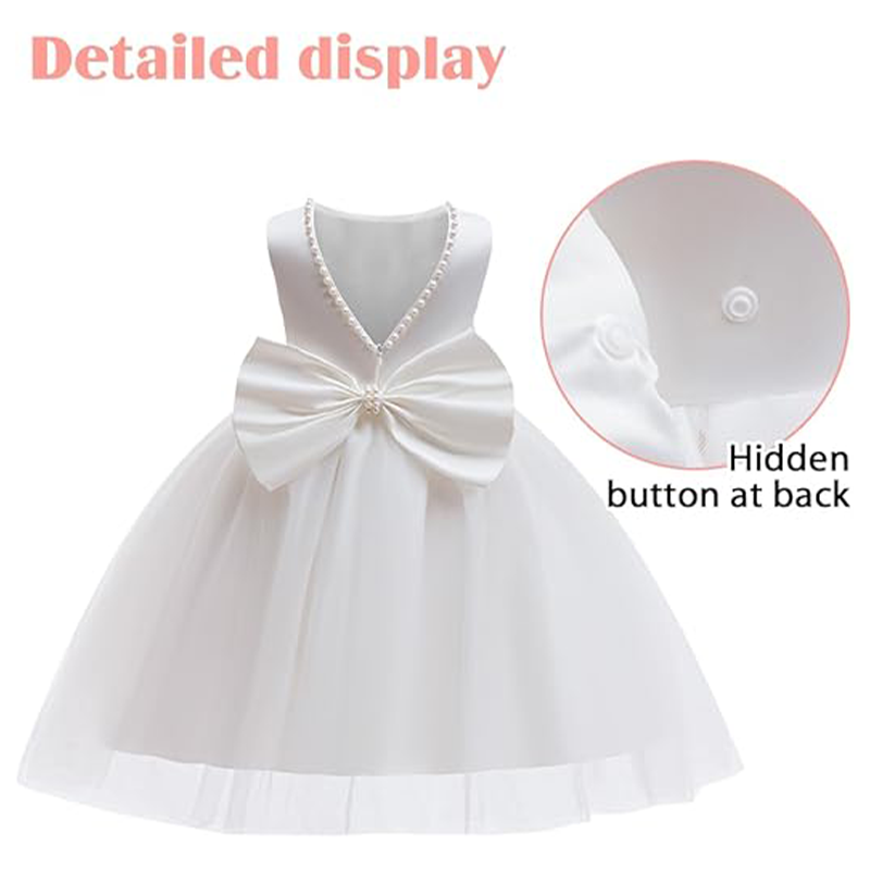 Kızlar Zarif Beyaz Cemaat Part - Toddler Girl Tulle Party Dress incelemesi ve fiyatı